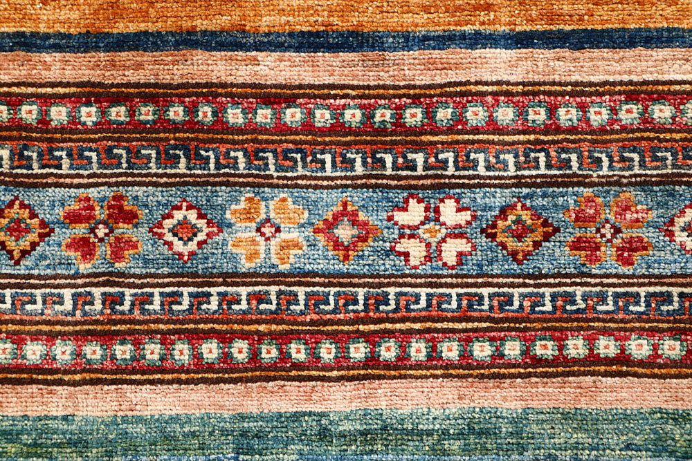 Multi Colored Kazak 2' 6 x 10' 3 - No. 61270 - ALRUG Rug Store