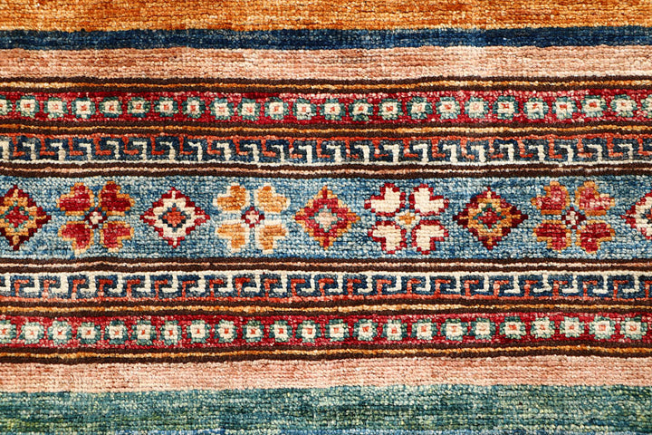 Multi Colored Kazak 2' 6 x 10' 3 - No. 61270 - ALRUG Rug Store