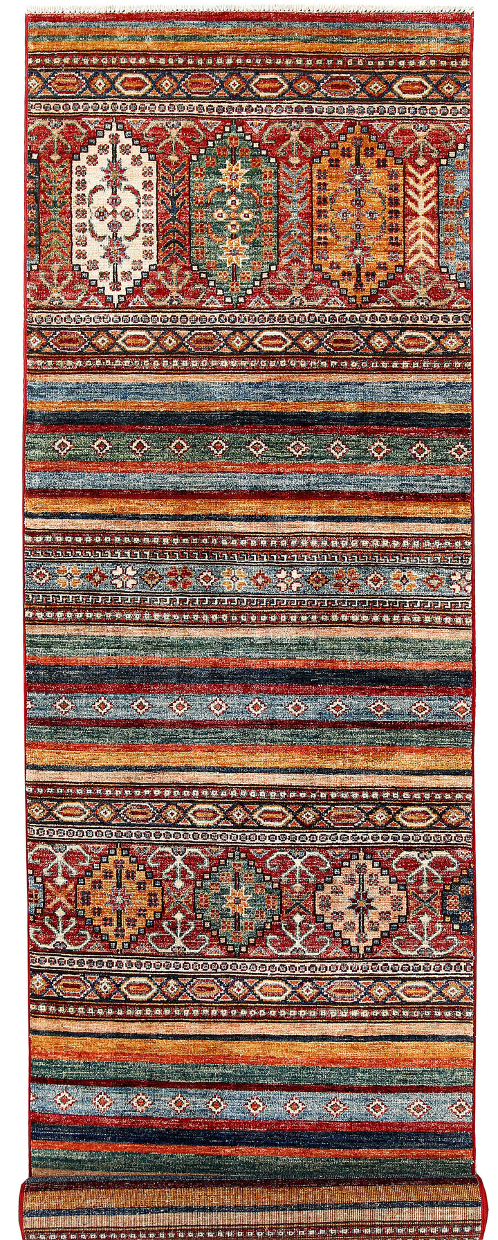 Multi Colored Kazak 2' 6 x 10' 3 - No. 61270 - ALRUG Rug Store