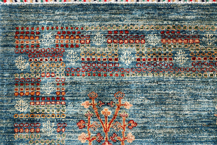 Cadet Blue Kazak 4' 11 x 6' 5 - No. 61427 - ALRUG Rug Store