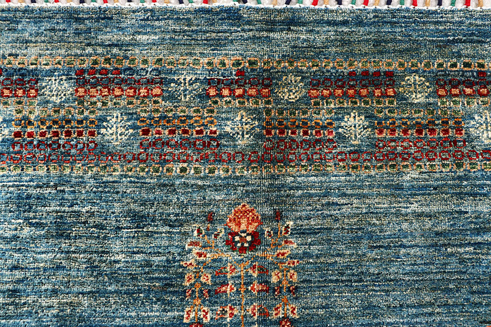 Cadet Blue Kazak 4' 11 x 6' 5 - No. 61427 - ALRUG Rug Store