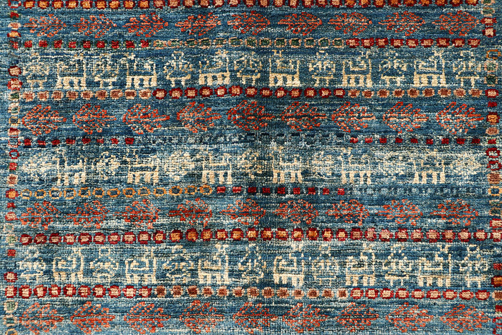 Cadet Blue Kazak 4' 11 x 6' 5 - No. 61427 - ALRUG Rug Store