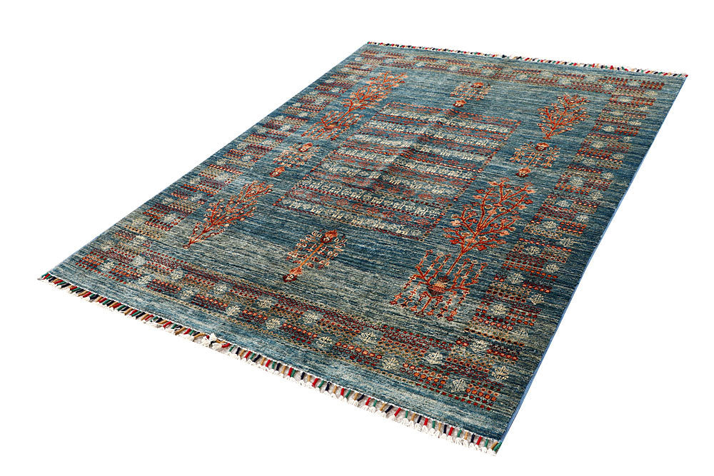 Cadet Blue Kazak 4' 11 x 6' 5 - No. 61427 - ALRUG Rug Store
