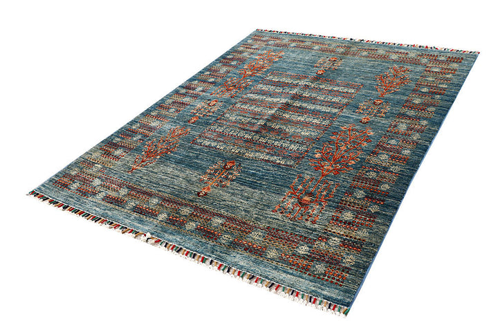 Cadet Blue Kazak 4' 11 x 6' 5 - No. 61427 - ALRUG Rug Store