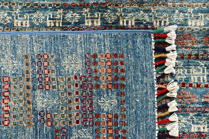 Cadet Blue Kazak 4' 11 x 6' 5 - No. 61427 - ALRUG Rug Store