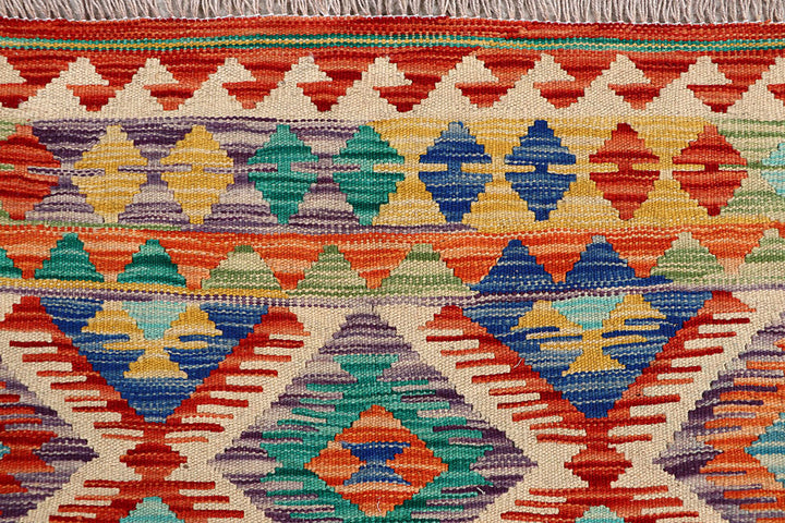 Multi Colored Kilim 4' 1 x 6' 2 - No. 61480 - ALRUG Rug Store