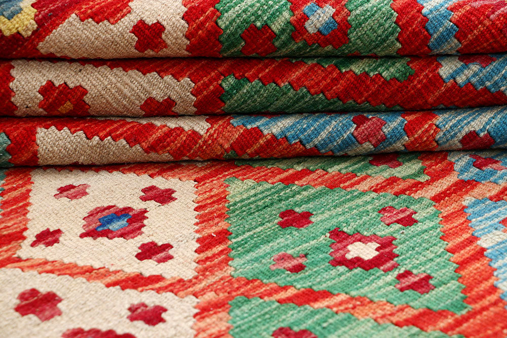 Multi Colored Kilim 4' 3 x 5' 9 - No. 61484 - ALRUG Rug Store