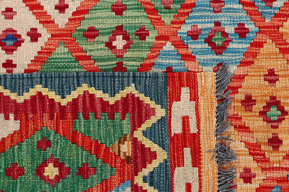 Multi Colored Kilim 4' 3 x 5' 9 - No. 61484 - ALRUG Rug Store