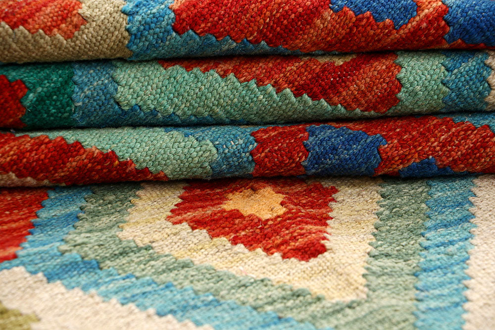 Multi Colored Kilim 4' 2 x 5' 6 - No. 61494 - ALRUG Rug Store