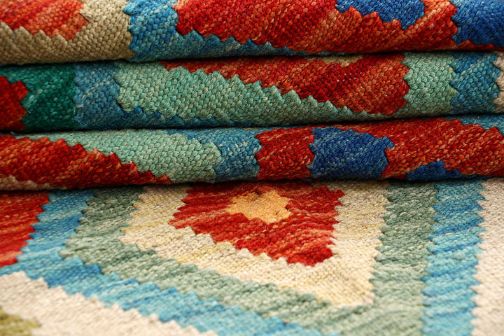 Multi Colored Kilim 4' 2 x 5' 6 - No. 61494 - ALRUG Rug Store