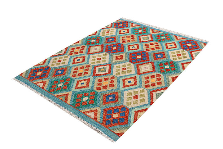 Multi Colored Kilim 4' 2 x 5' 6 - No. 61494 - ALRUG Rug Store