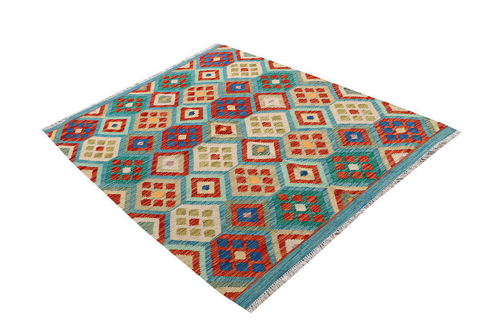 Multi Colored Kilim 4' 2 x 5' 6 - No. 61494 - ALRUG Rug Store