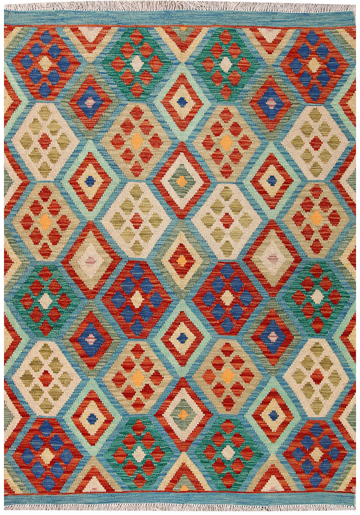 Multi Colored Kilim 4' 2 x 5' 6 - No. 61494 - ALRUG Rug Store