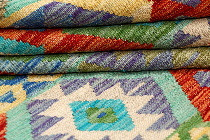 Multi Colored Kilim 5' 1 x 6' 5 - No. 61514 - ALRUG Rug Store