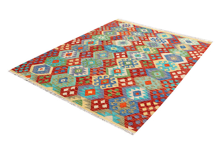 Multi Colored Kilim 5' 1 x 6' 5 - No. 61514 - ALRUG Rug Store