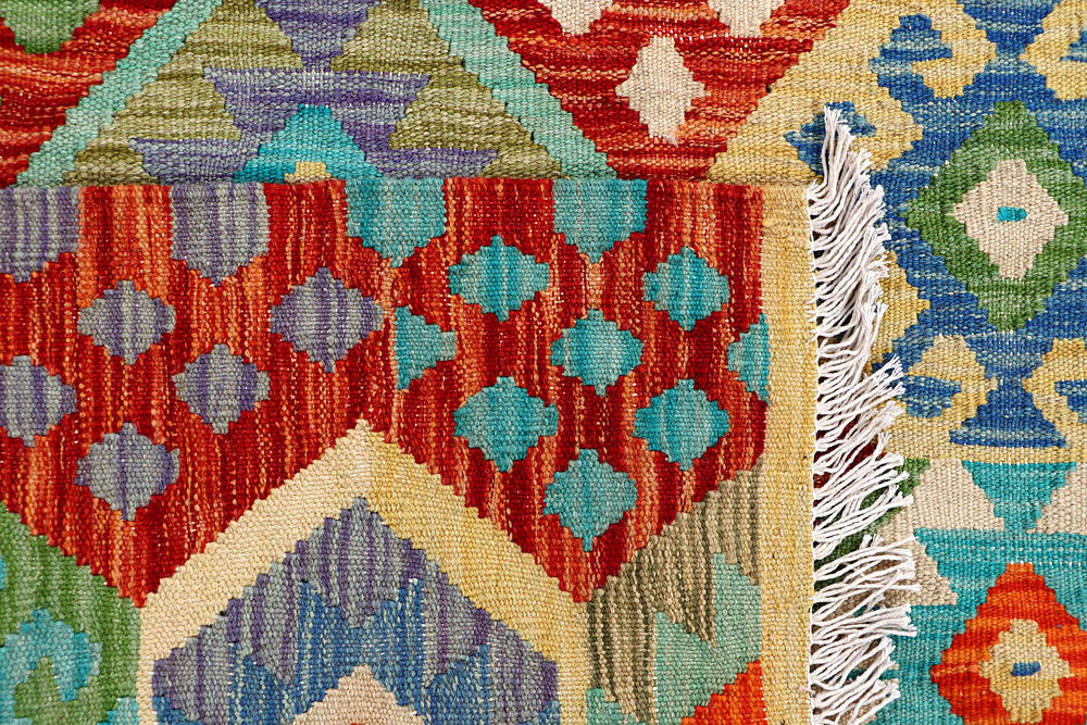 Multi Colored Kilim 5' 1 x 6' 5 - No. 61514 - ALRUG Rug Store