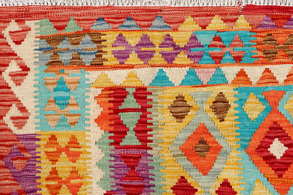 Multi Colored Kilim 5' 3 x 6' 6 - No. 61517 - ALRUG Rug Store