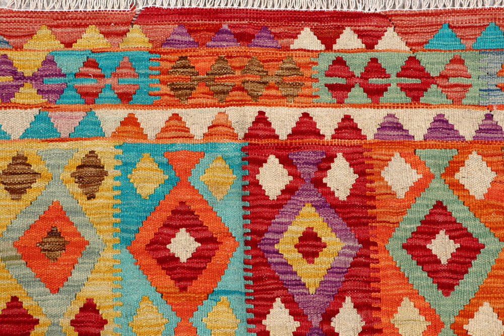Multi Colored Kilim 5' 3 x 6' 6 - No. 61517 - ALRUG Rug Store