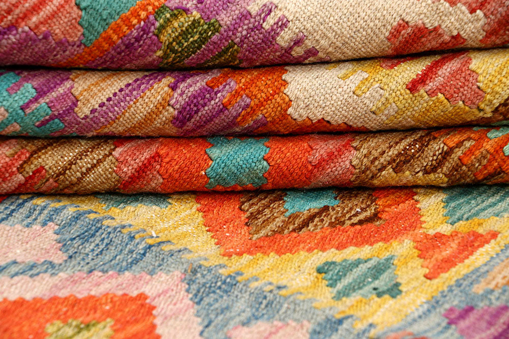 Multi Colored Kilim 5' 3 x 6' 6 - No. 61517 - ALRUG Rug Store