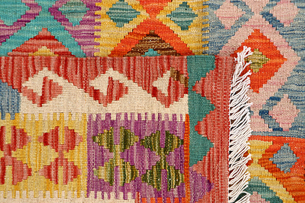 Multi Colored Kilim 5' 3 x 6' 6 - No. 61517 - ALRUG Rug Store