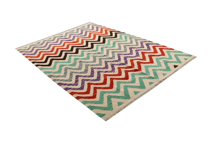 Multi Colored Kilim 4' 11 x 6' 5 - No. 61523 - ALRUG Rug Store