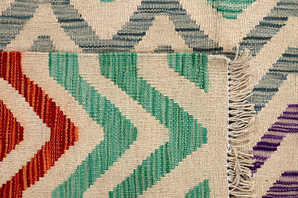 Multi Colored Kilim 4' 11 x 6' 5 - No. 61523 - ALRUG Rug Store