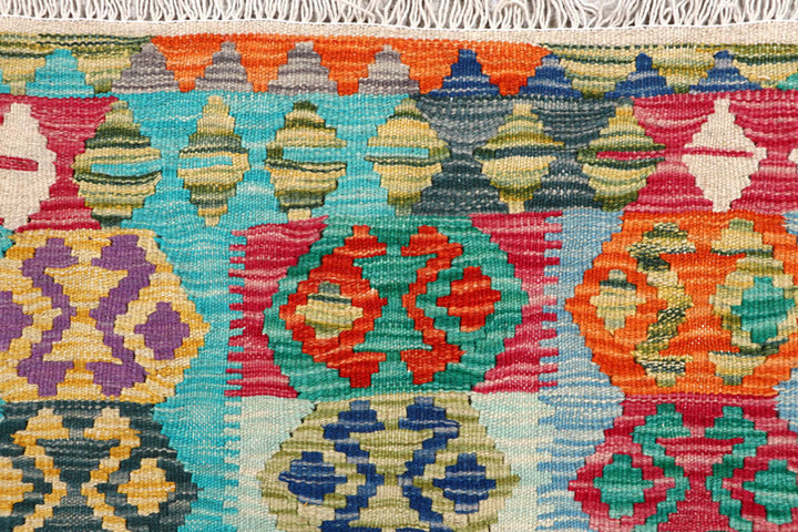Multi Colored Kilim 3' 4 x 4' 11 - No. 61546 - ALRUG Rug Store