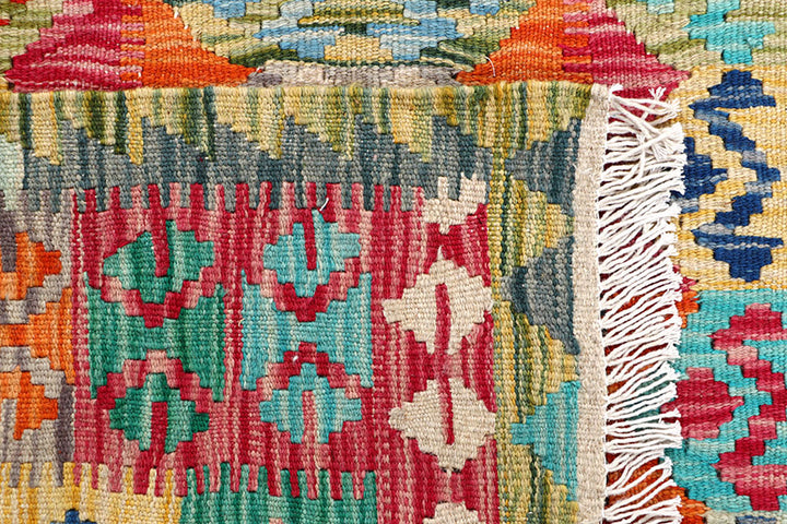 Multi Colored Kilim 3' 4 x 4' 11 - No. 61546 - ALRUG Rug Store