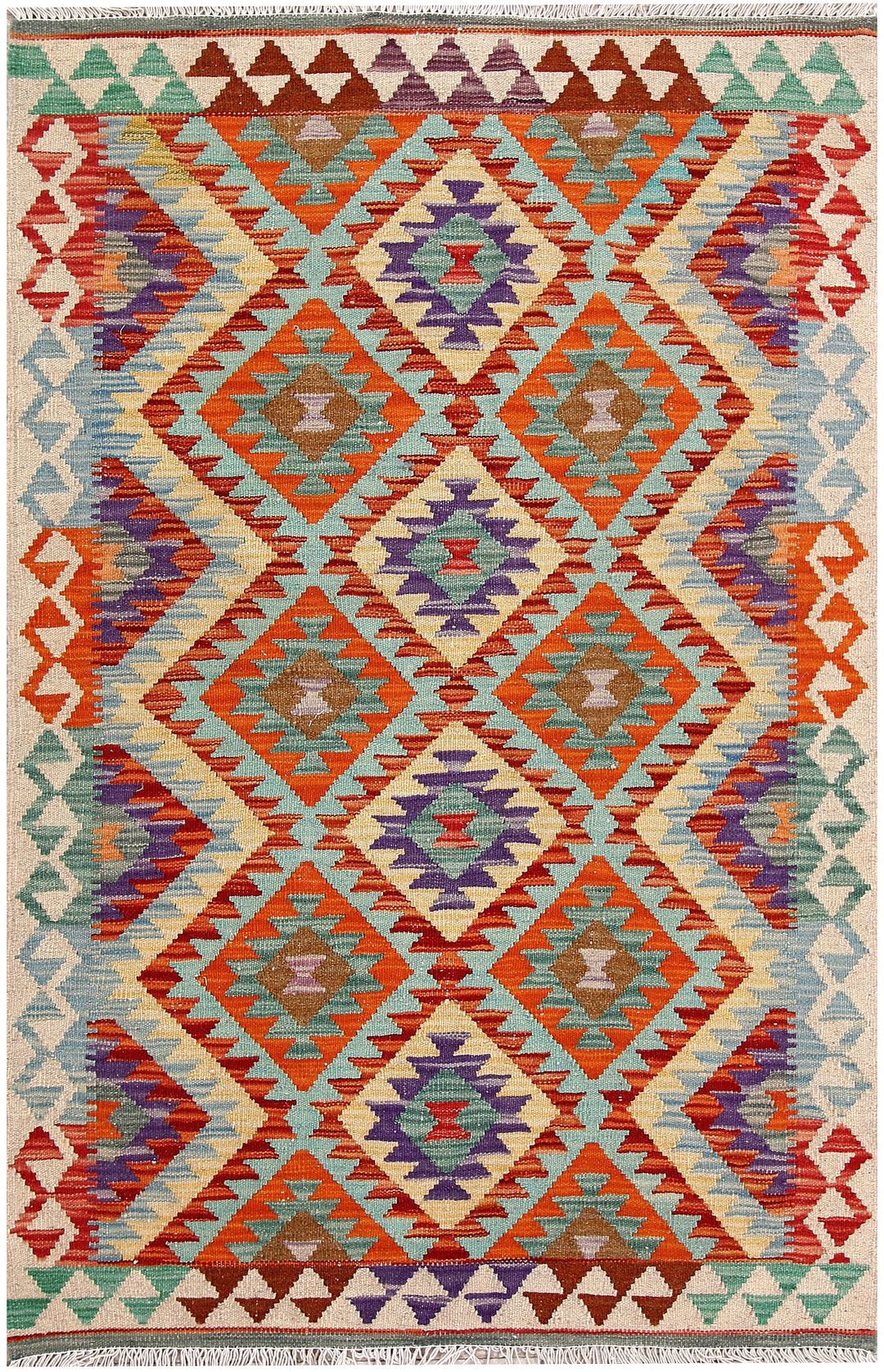 Multi Colored Kilim 3' 3 x 5' 2 - No. 61547 - ALRUG Rug Store