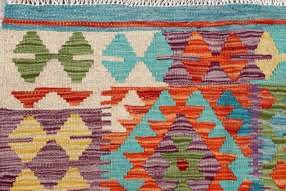 Multi Colored Kilim 3' 3 x 4' 9 - No. 61550 - ALRUG Rug Store