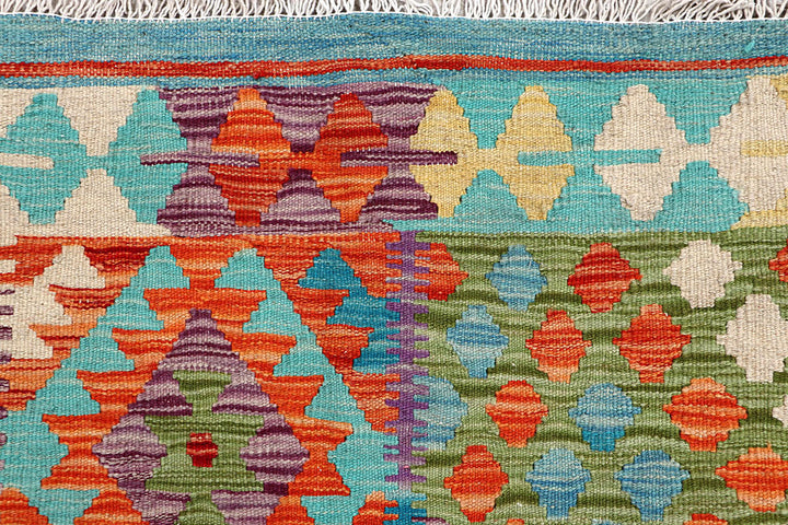 Multi Colored Kilim 3' 3 x 4' 9 - No. 61550 - ALRUG Rug Store