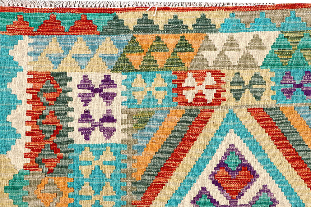 Multi Colored Kilim 3' 3 x 6' 2 - No. 61554 - ALRUG Rug Store
