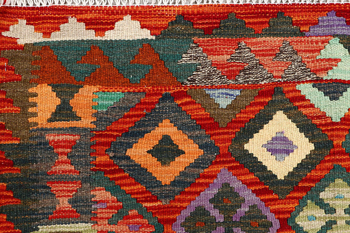 Multi Colored Kilim 3' 4 x 4' 8 - No. 61562 - ALRUG Rug Store