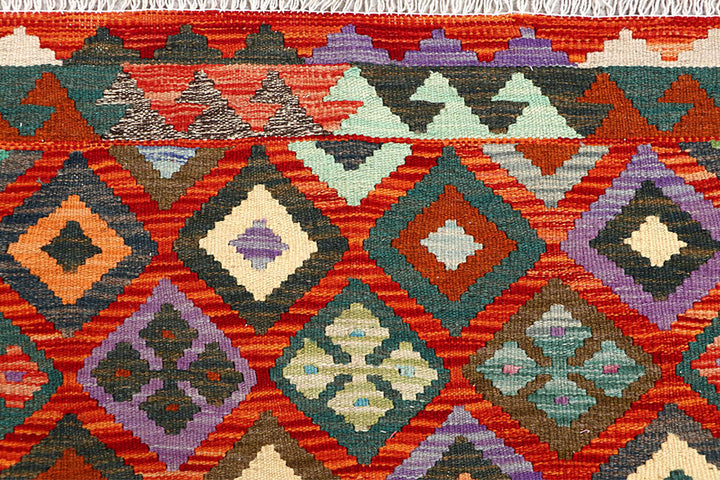Multi Colored Kilim 3' 4 x 4' 8 - No. 61562 - ALRUG Rug Store