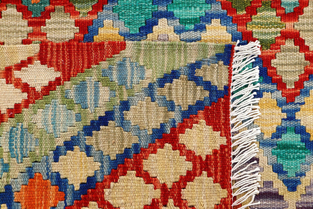Multi Colored Kilim 3' 6 x 4' 8 - No. 61563 - ALRUG Rug Store