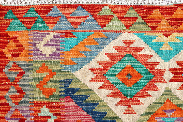 Multi Colored Kilim 3' 3 x 5' - No. 61566 - ALRUG Rug Store