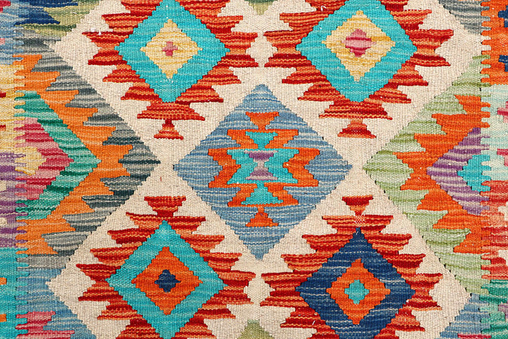Multi Colored Kilim 3' 3 x 5' - No. 61566 - ALRUG Rug Store