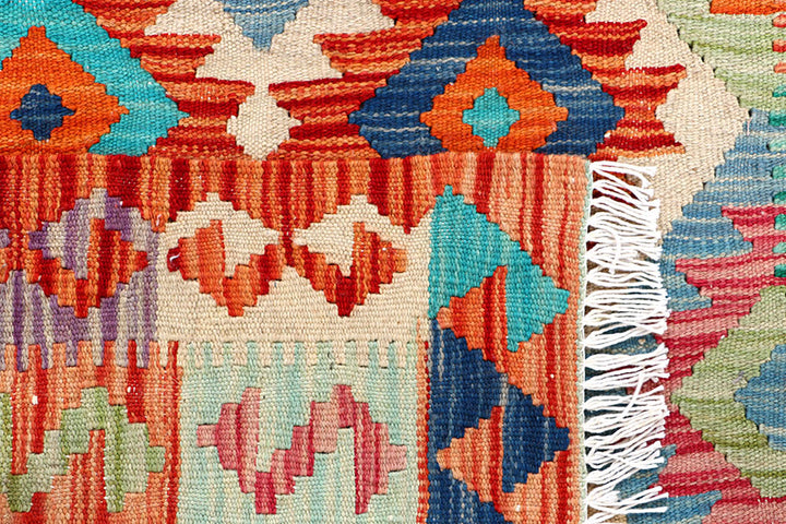 Multi Colored Kilim 3' 3 x 5' - No. 61566 - ALRUG Rug Store