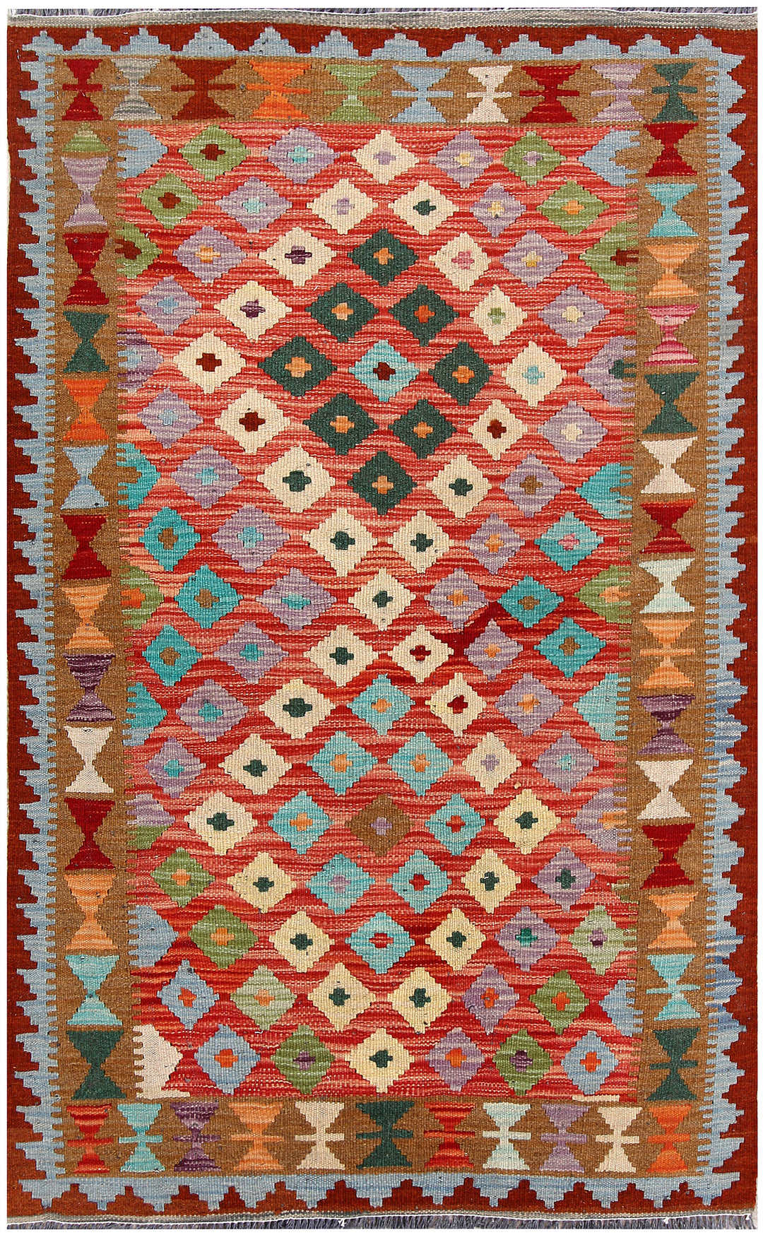 Multi Colored Kilim 3' 3 x 5' 3 - No. 61575 - ALRUG Rug Store