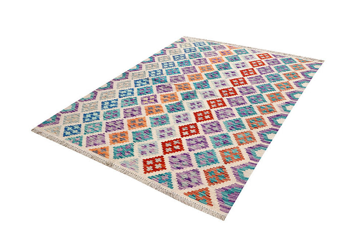 Multi Colored Kilim 5' x 6' 4 - No. 61581 - ALRUG Rug Store