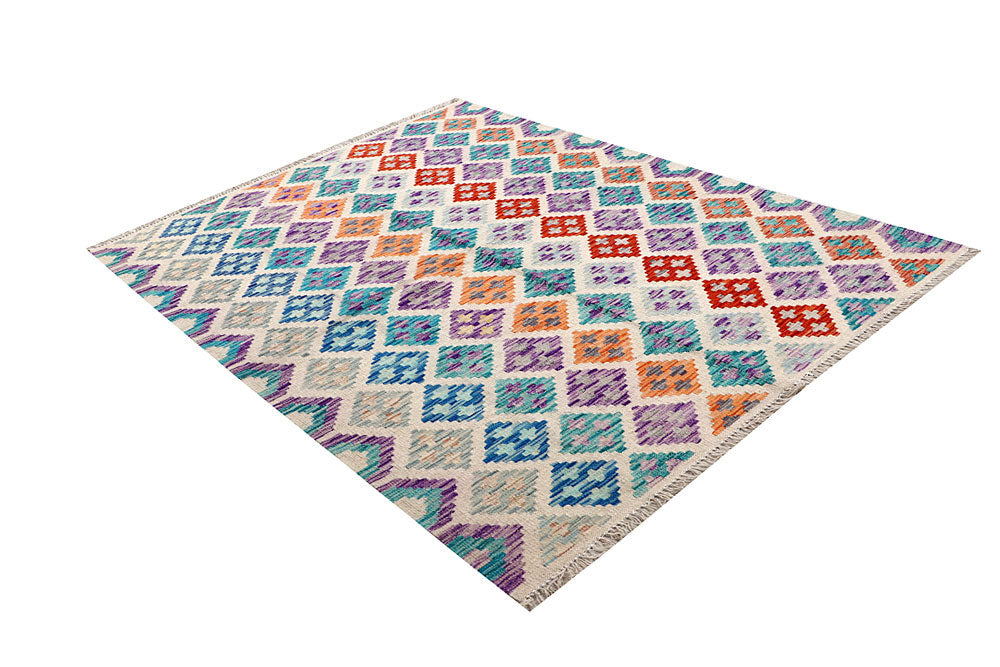 Multi Colored Kilim 5' x 6' 4 - No. 61581 - ALRUG Rug Store