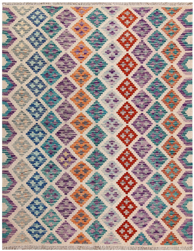 Multi Colored Kilim 5' x 6' 4 - No. 61581 - ALRUG Rug Store