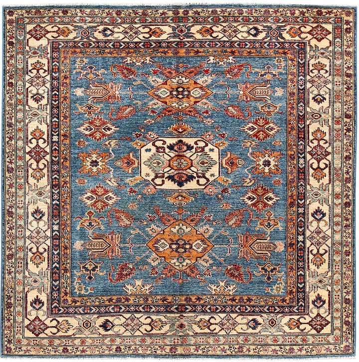 Steel Blue Kazak 5' 7 x 5' 10 - No. 61619 - ALRUG Rug Store