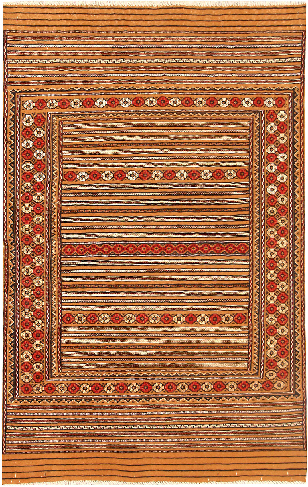 Afghan Maliki Oriental Rug 3' x 4' 9 Hand-Knotted