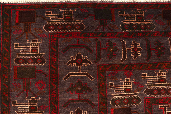 Multi Colored Baluchi 6' 3 x 9' 9 - No. 61798 - ALRUG Rug Store