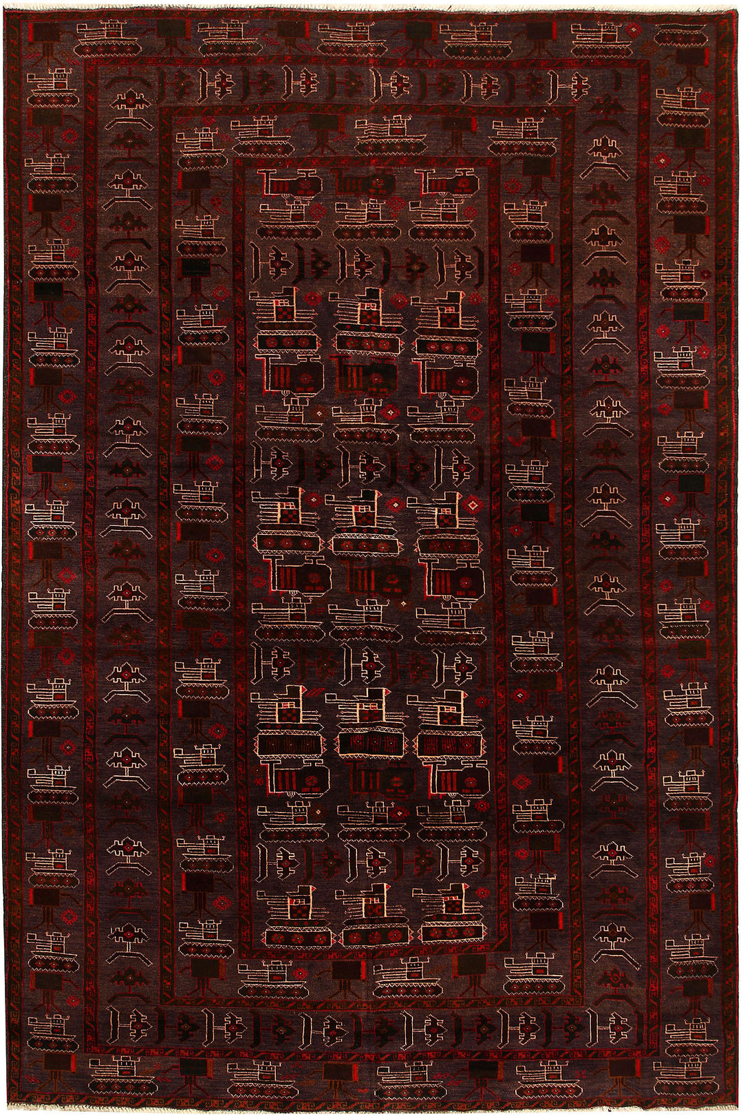 Multi Colored Baluchi 6' 3 x 9' 9 - No. 61798 - ALRUG Rug Store