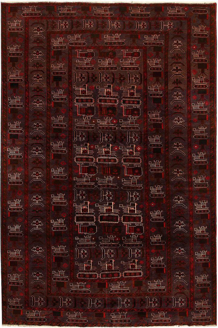 Multi Colored Baluchi 6' 3 x 9' 9 - No. 61798 - ALRUG Rug Store