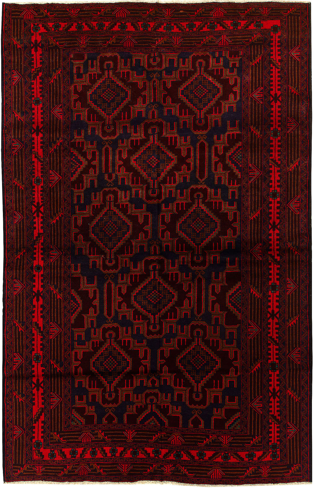 Multi Colored Baluchi 6' 1 x 9' 5 - No. 61799 - ALRUG Rug Store