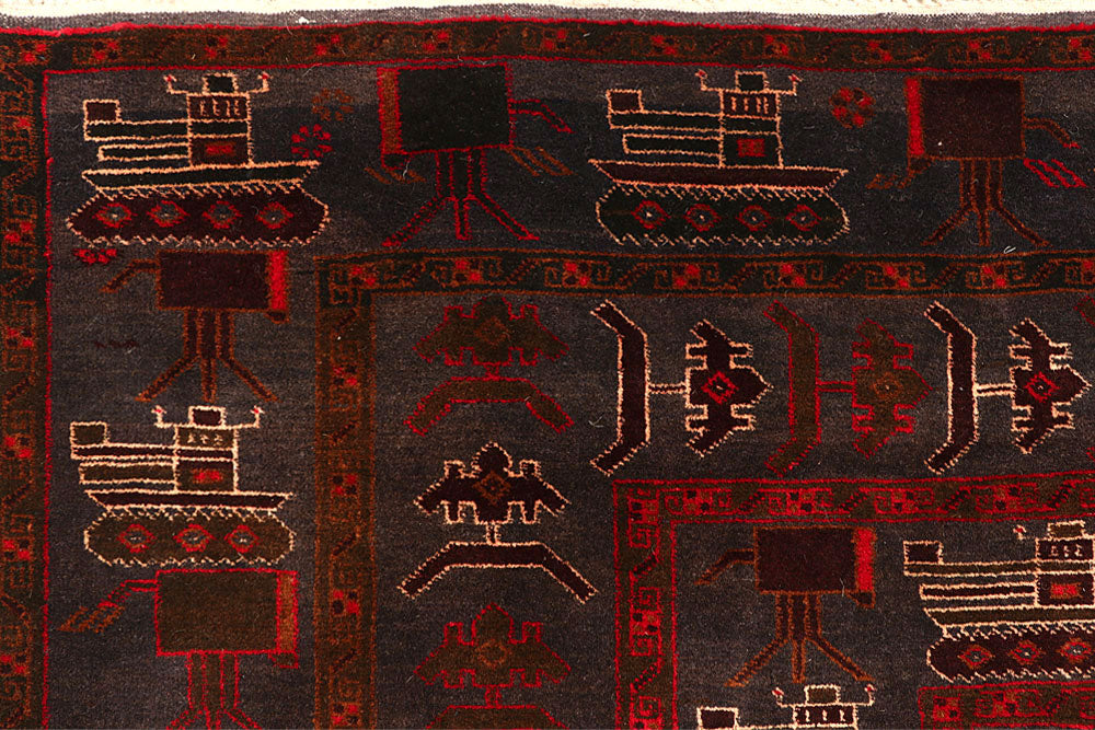 Multi Colored Baluchi 6' 4 x 9' 7 - No. 61800 - ALRUG Rug Store