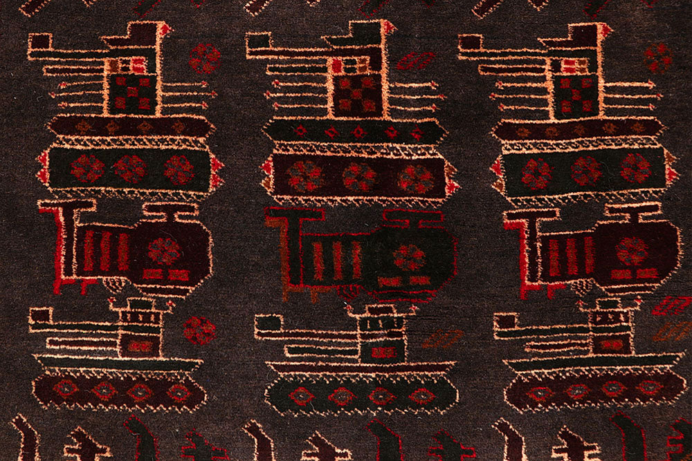 Multi Colored Baluchi 6' 4 x 9' 7 - No. 61800 - ALRUG Rug Store